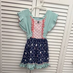 Matilda Jane Mint and Navy Kids Casual top